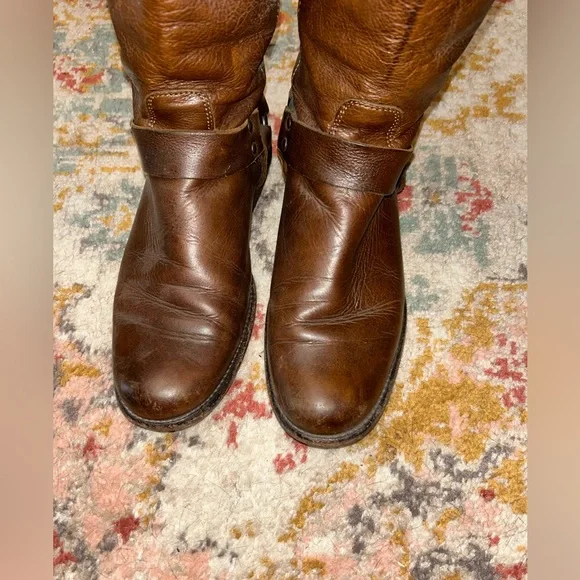 Frye Back Zip Leather Harness Boot - Picture 2 of 10